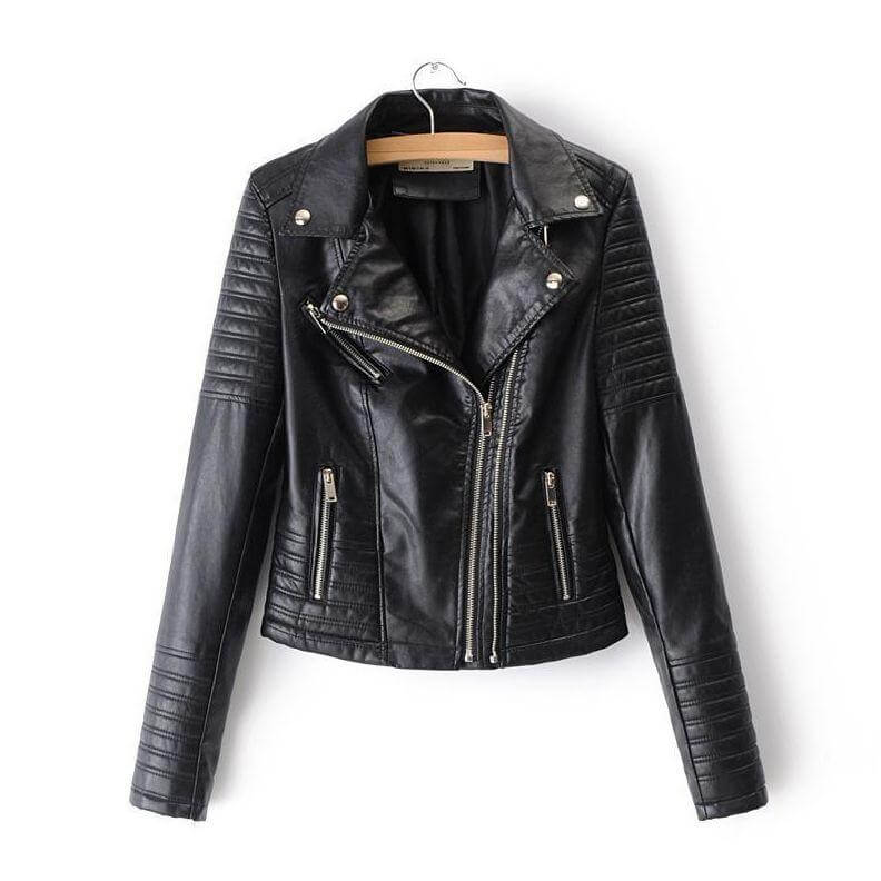 Women's Classic Leather Biker Jacket