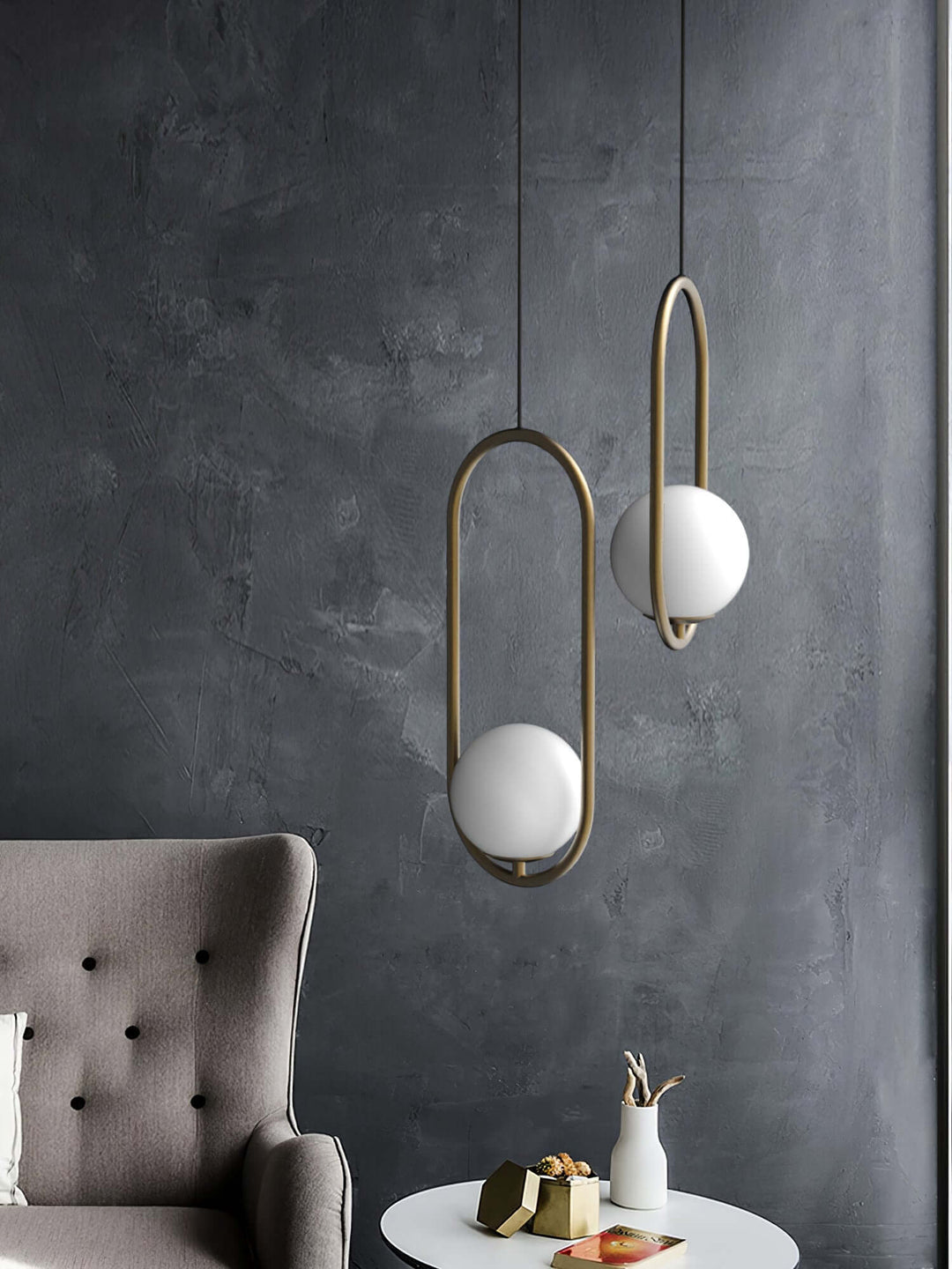 Modern Pendant Lamp with Metal & Glass