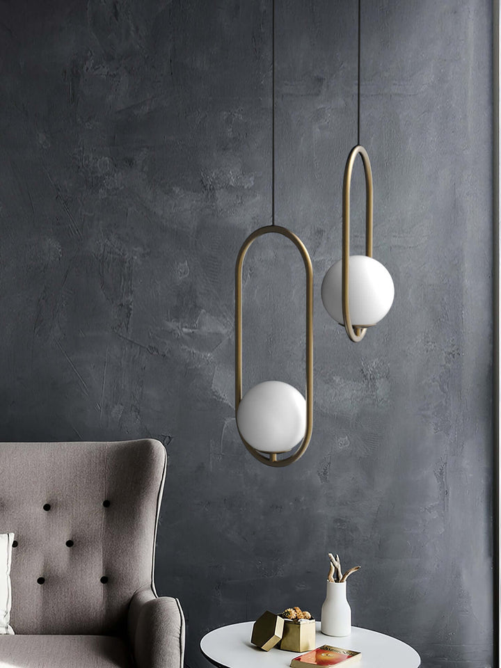 Modern Pendant Lamp with Metal & Glass
