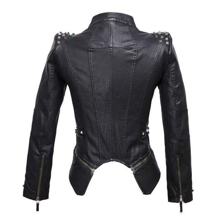 Women's Fitted Studded Biker Jacket