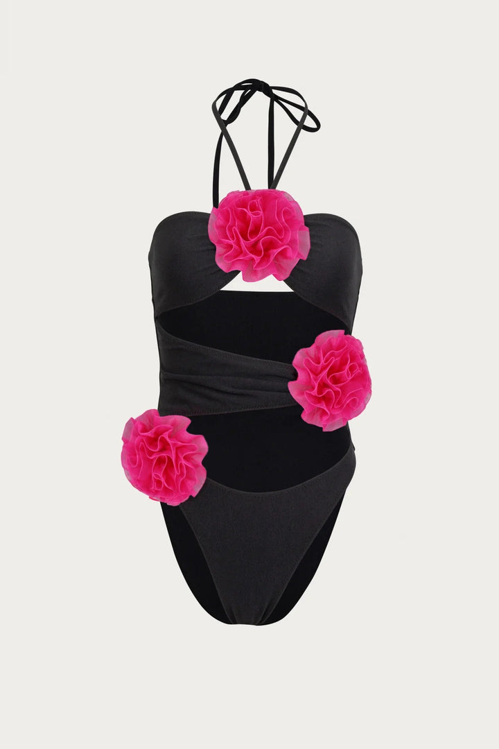 Floral Cut-Out Monokini Swimsuit