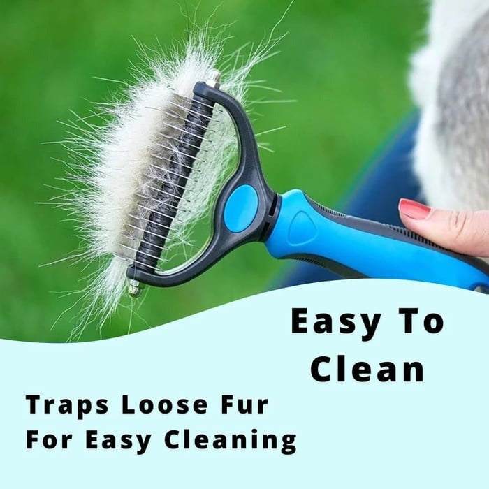 Professional pet grooming deshedding tool, ergonomic design for comfortable & efficient fur removal.
