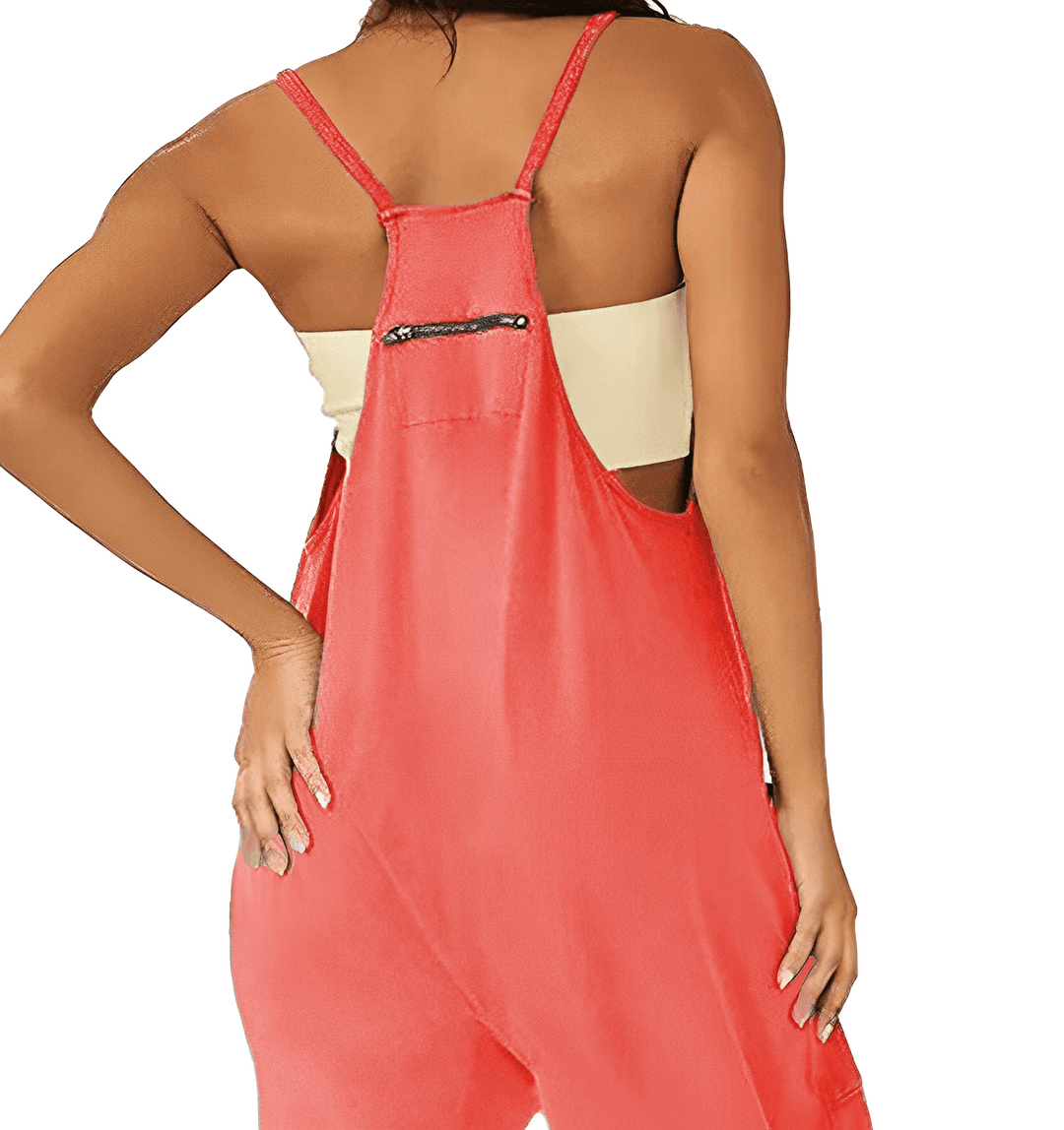 Women's Sleeveless Casual Jumpsuit with Pockets