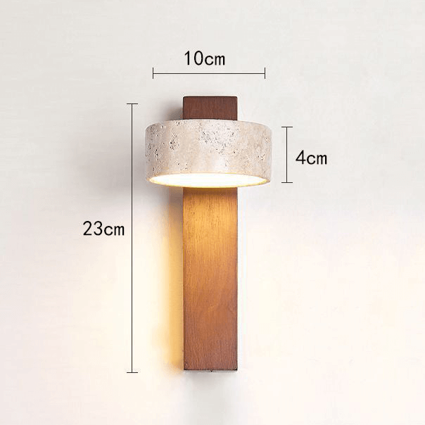 Rotatable Stone & Wood LED Wall Lamp
