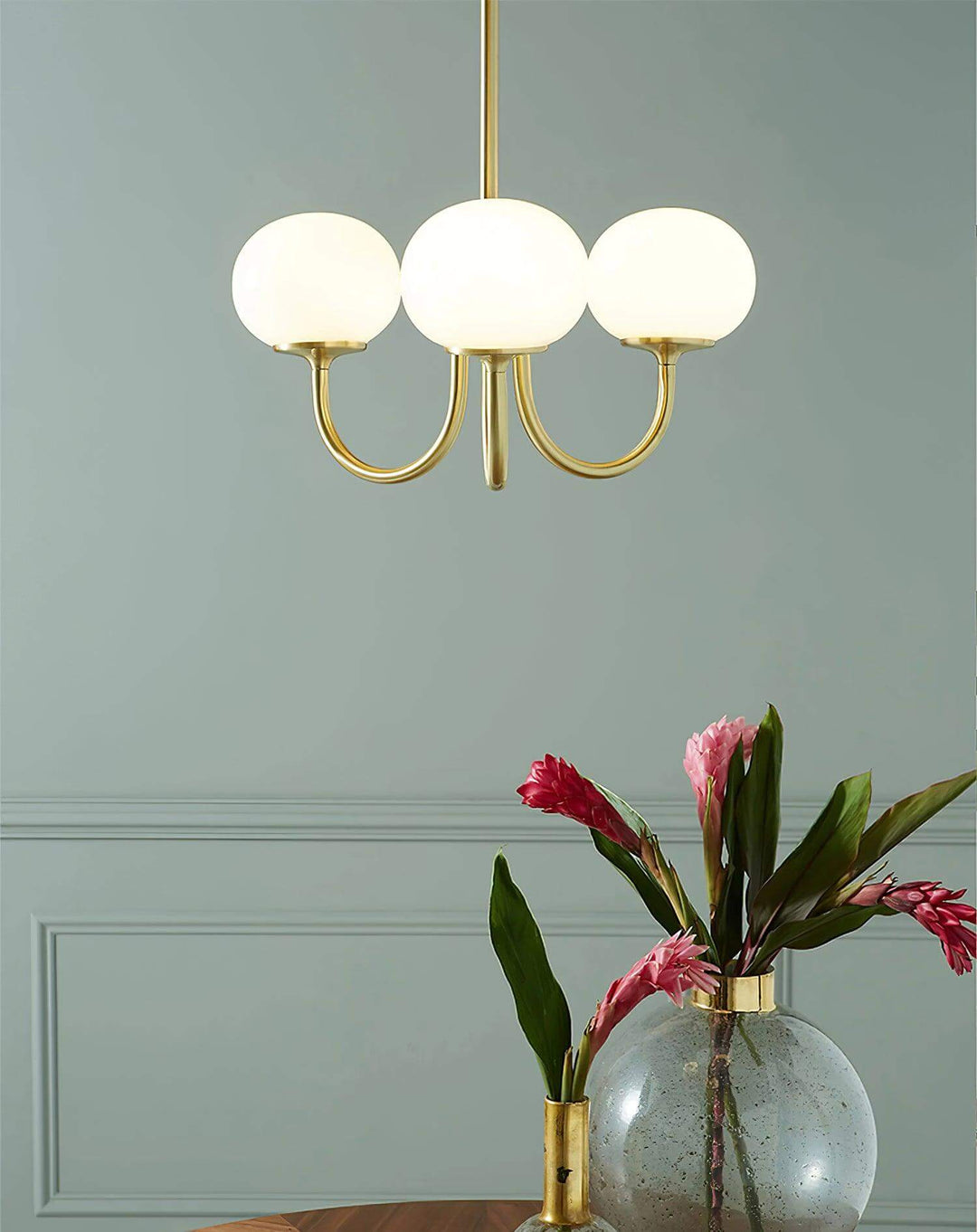 Pink Glass Ceiling Light Fixture Modern Chandelier