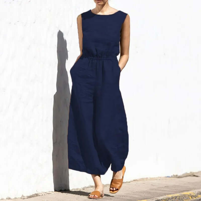 Women's Sleeveless Jumpsuit - Casual & Formal