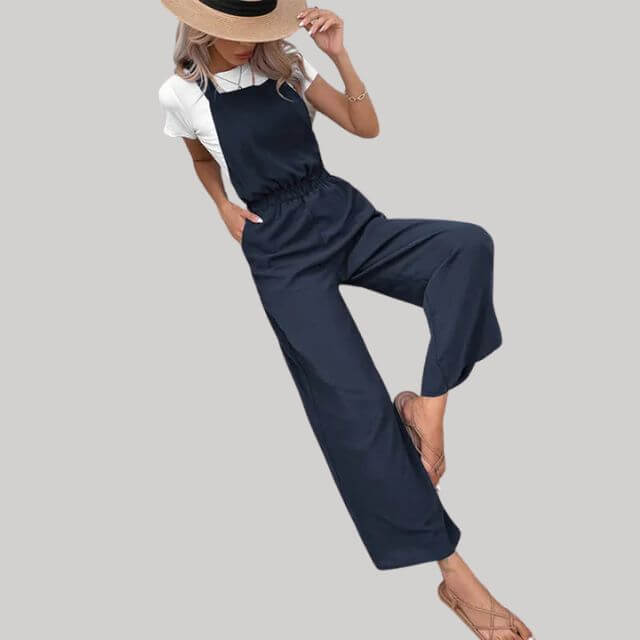 Women's Wide-Leg Jumpsuit with Pockets
