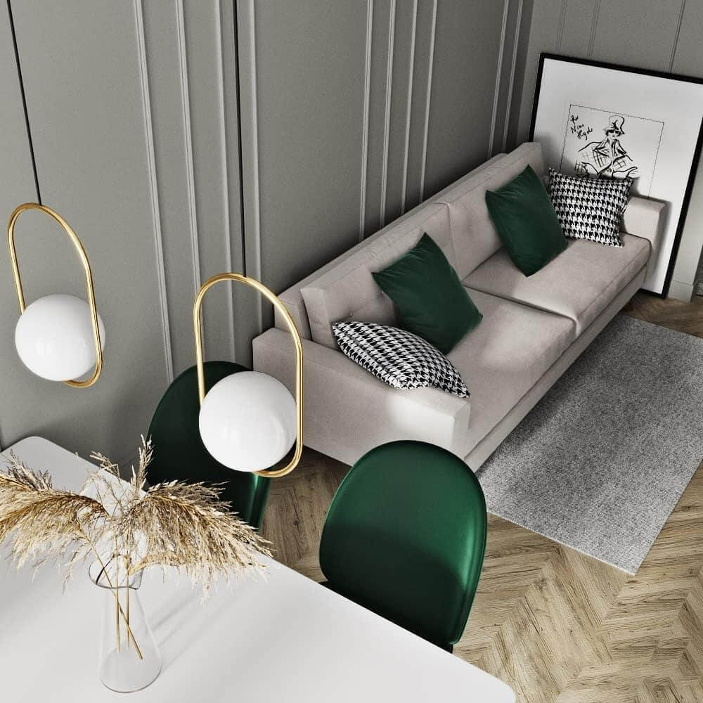 Modern Pendant Lamp with Metal & Glass