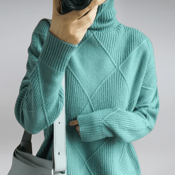 Cashmere Turtleneck Relaxed Fit Sweater