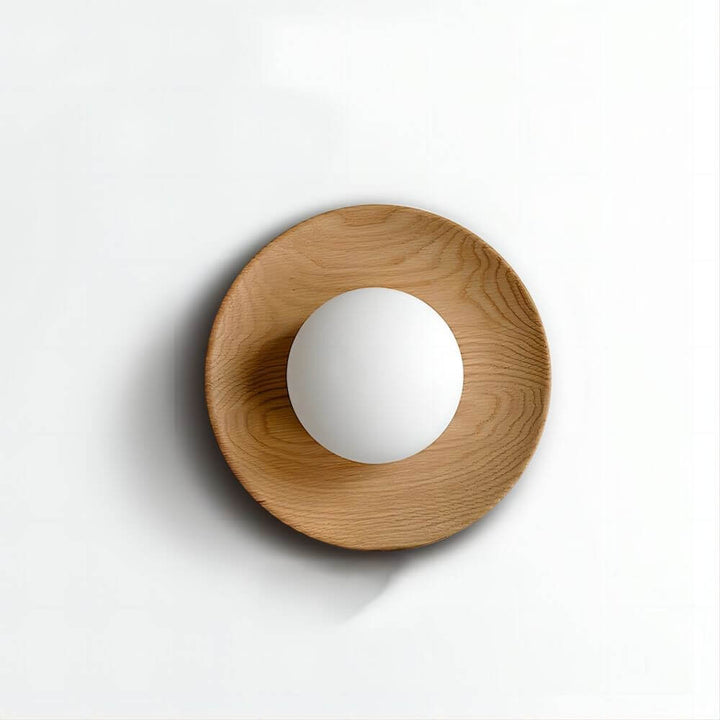 Modern White Wood Wall Sconce Light
