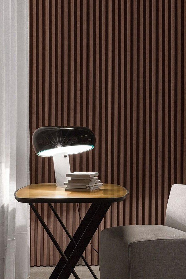 Carrara Marble Table Lamp with Glazed Metal Reflector