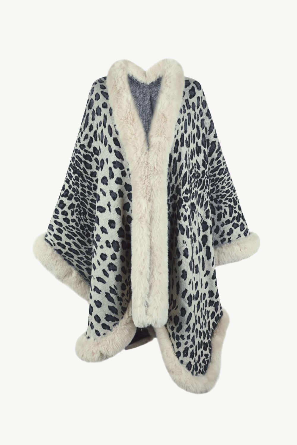 Leopard Print Open Poncho
