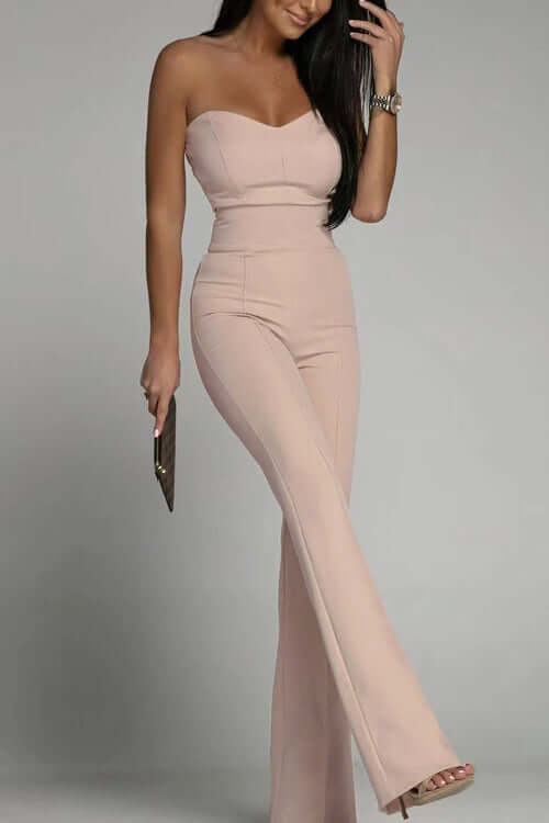 Strapless Flared Leg Jumpsuit