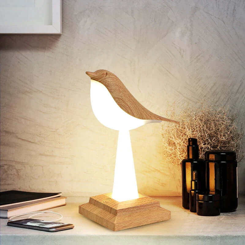Bird Table Lamp with Touch Control & USB Charging