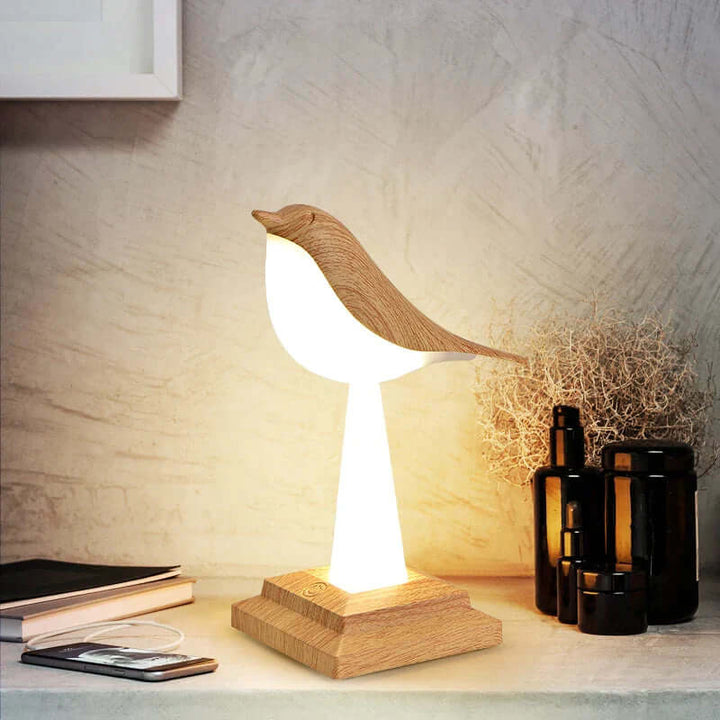 Bird Table Lamp with Touch Control & USB Charging