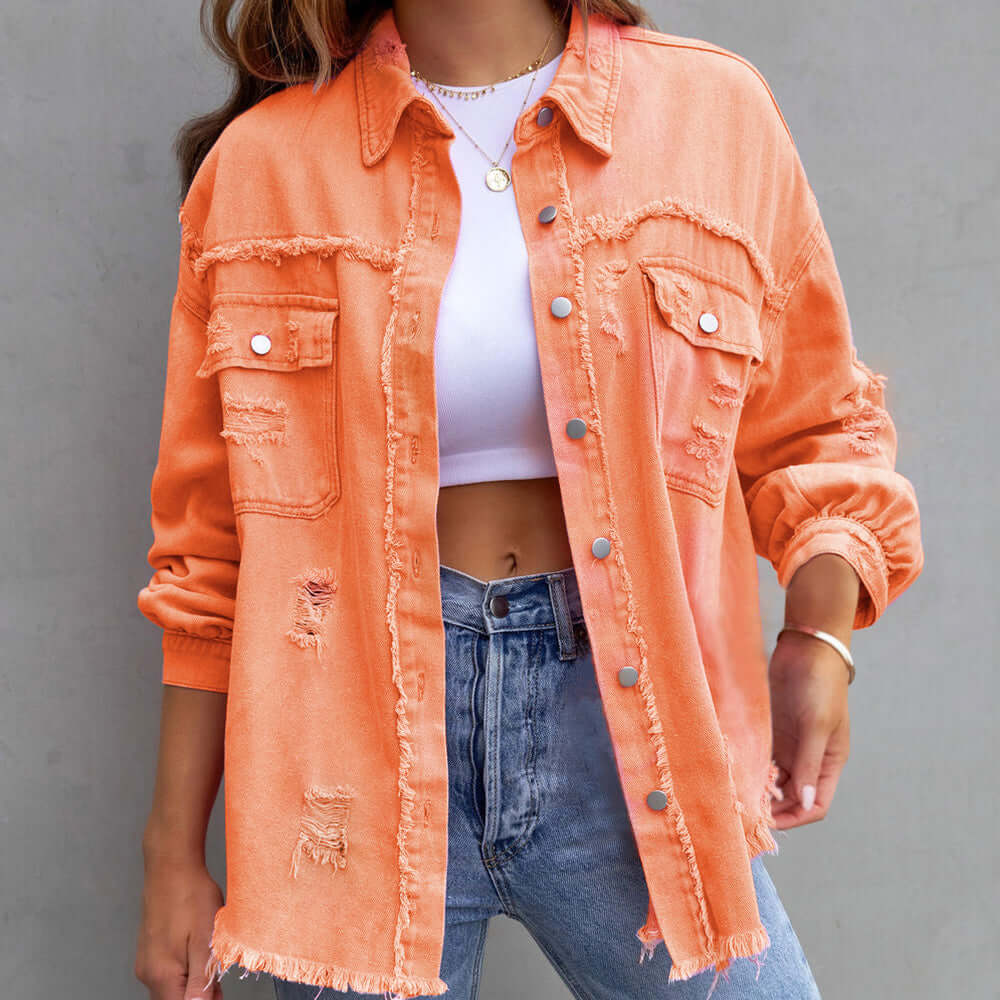 Women's Distressed Denim Jacket