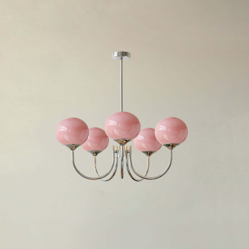 Pink Glass Ceiling Light Fixture Modern Chandelier