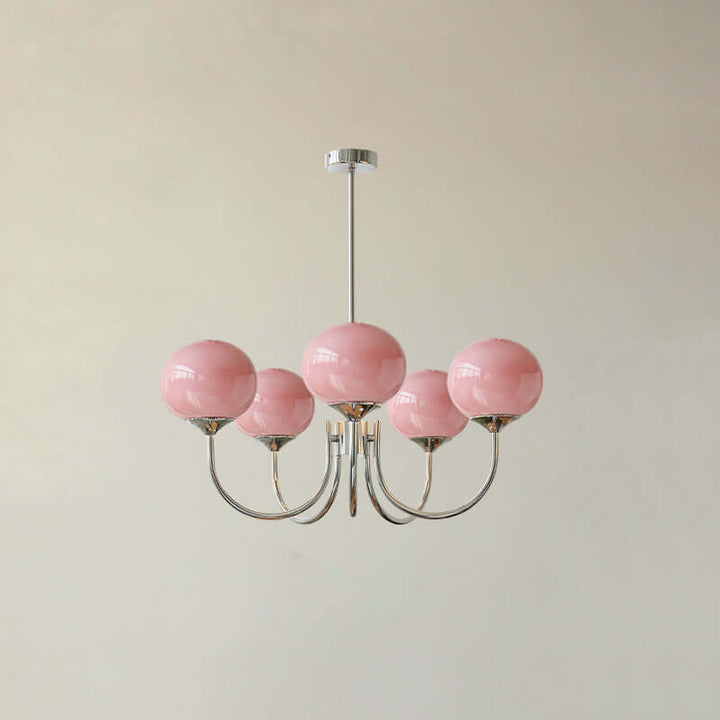 Pink Glass Ceiling Light Fixture Modern Chandelier