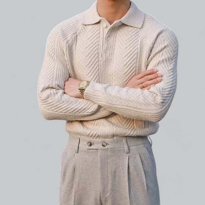 Men's Classic Long Sleeve Polo sweater