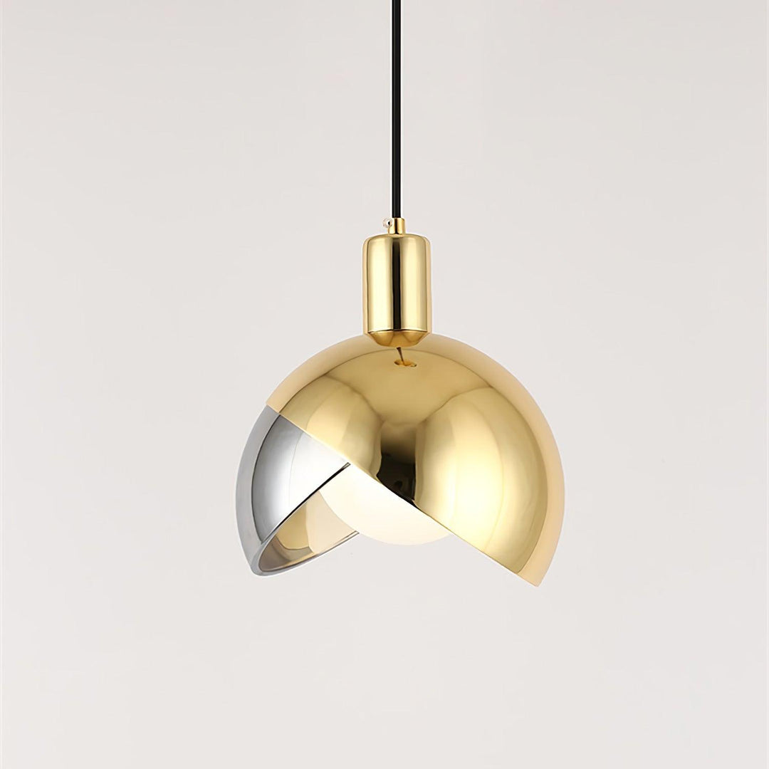 Adjustable Metal Pendant Light with Glass Shade