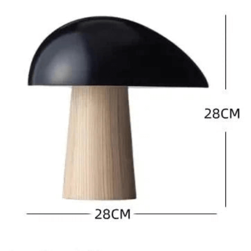 Modern Wood Table Lamp with Mushroom Design