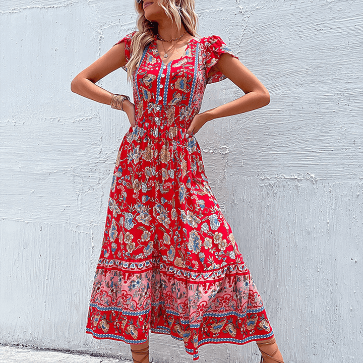 Boho Maxi Dress - Viscose Dress
