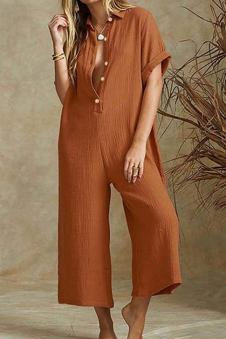 Women's Relaxed Notch Collar Jumpsuit