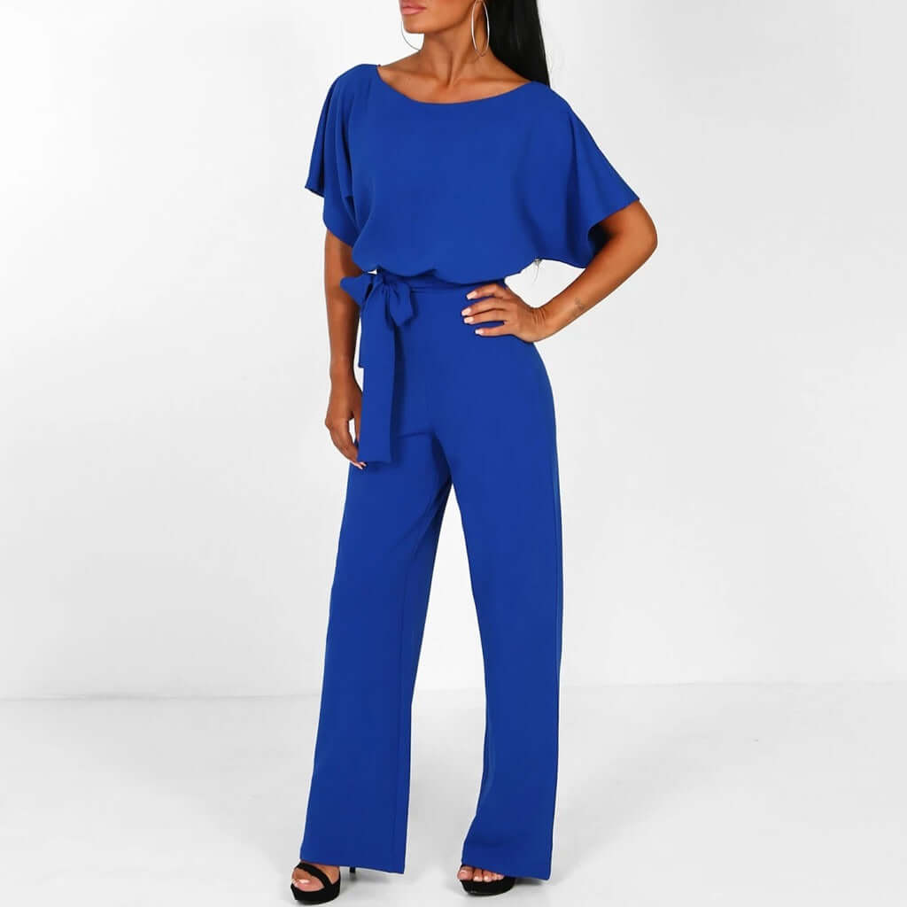Elegant Women's Belted Jumpsuit
