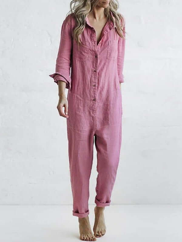 Women's Relaxed Fit Linen Jumpsuit