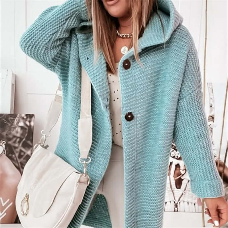 Women's Cashmere Hooded Cardigan Sweater