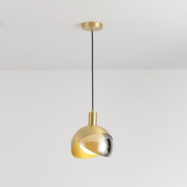 Adjustable Metal Pendant Light with Glass Shade