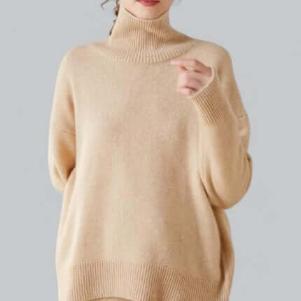 Women's Elegant Knitted Jumper Roll Neck Top