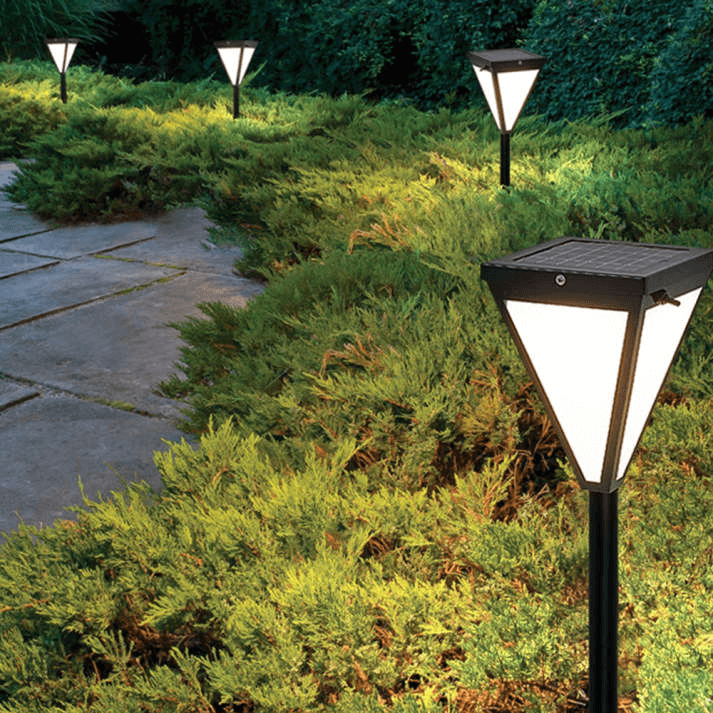Modern Solar LED Outdoor Lamp - Black