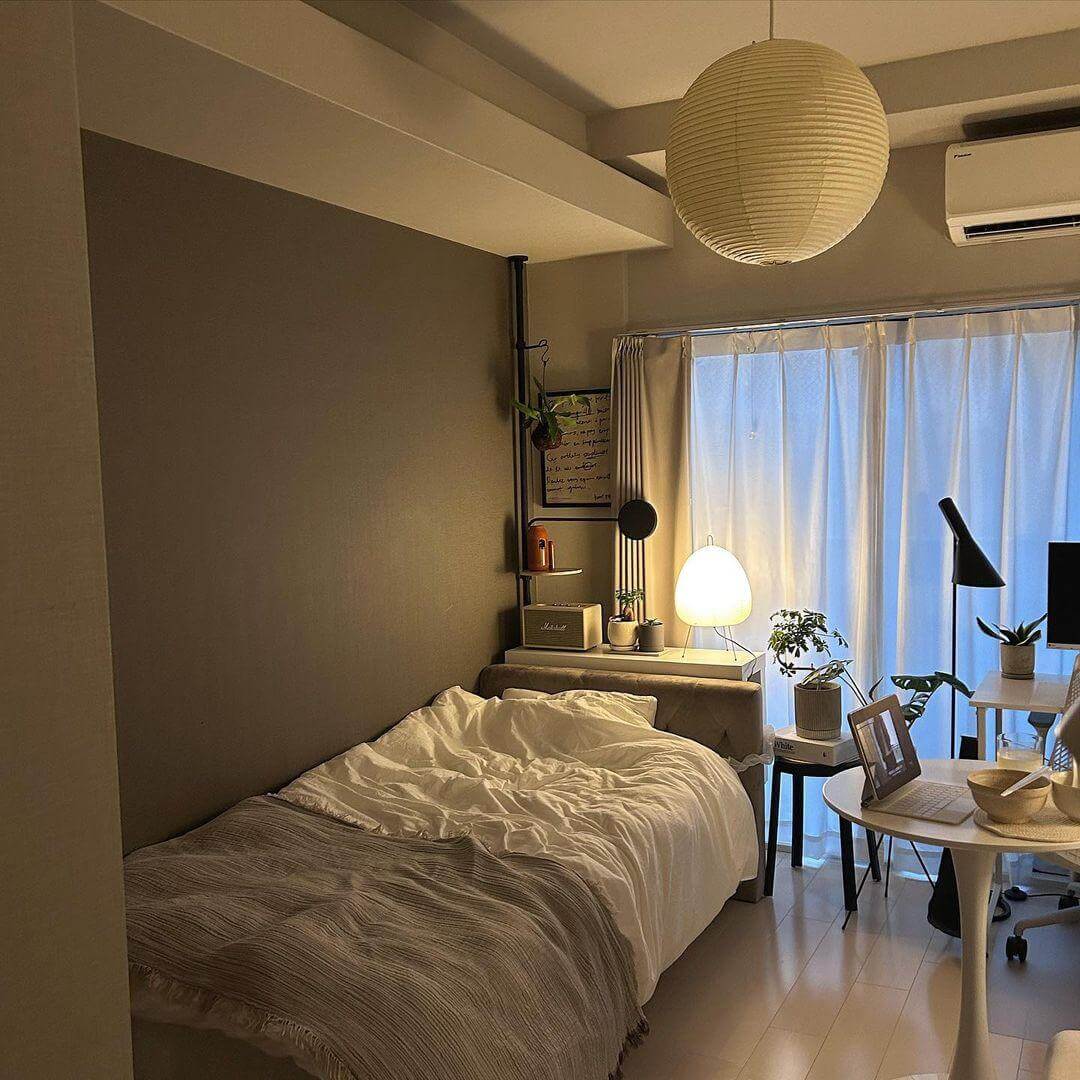 Japanese Cotton Paper Pendant Lamp with Steel Wire