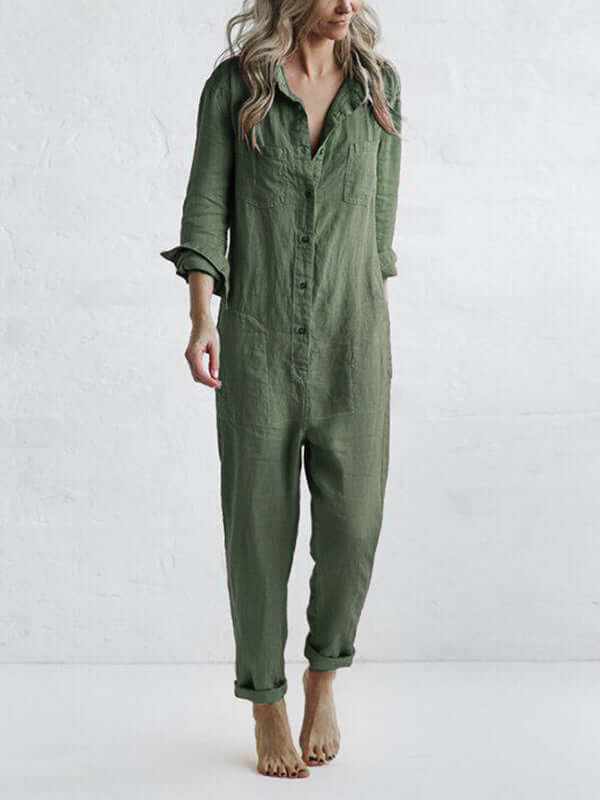 Women's Relaxed Fit Linen Jumpsuit
