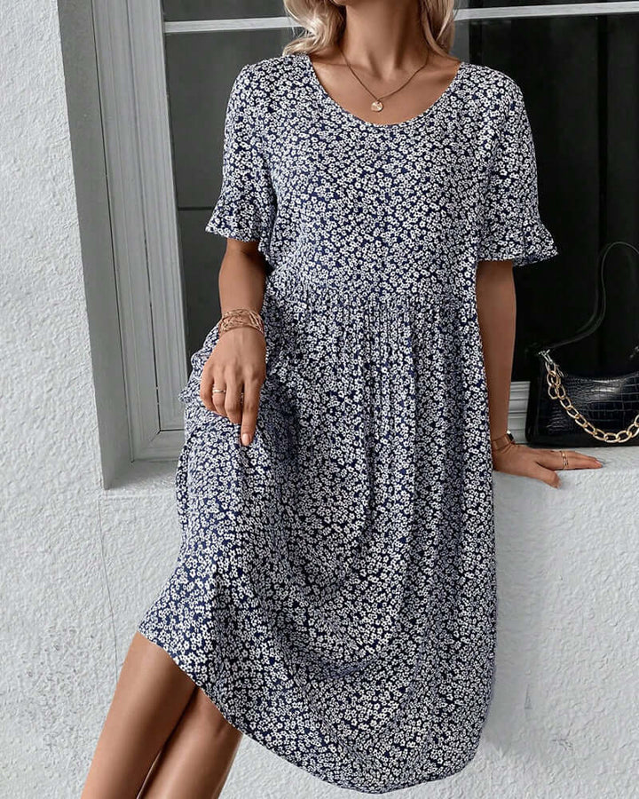 Women's Floral Pattern A-Line Dress