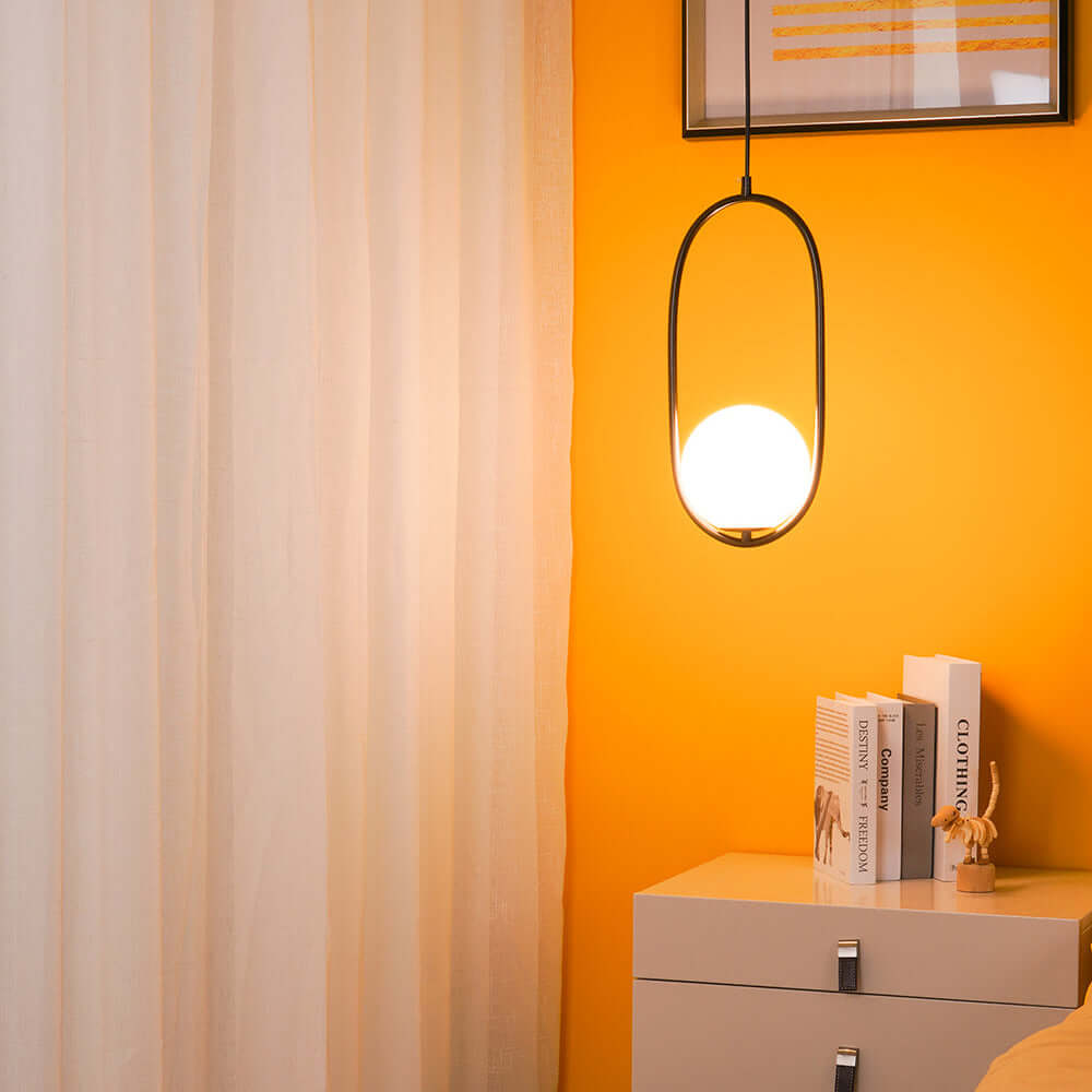 Modern Pendant Lamp with Metal & Glass