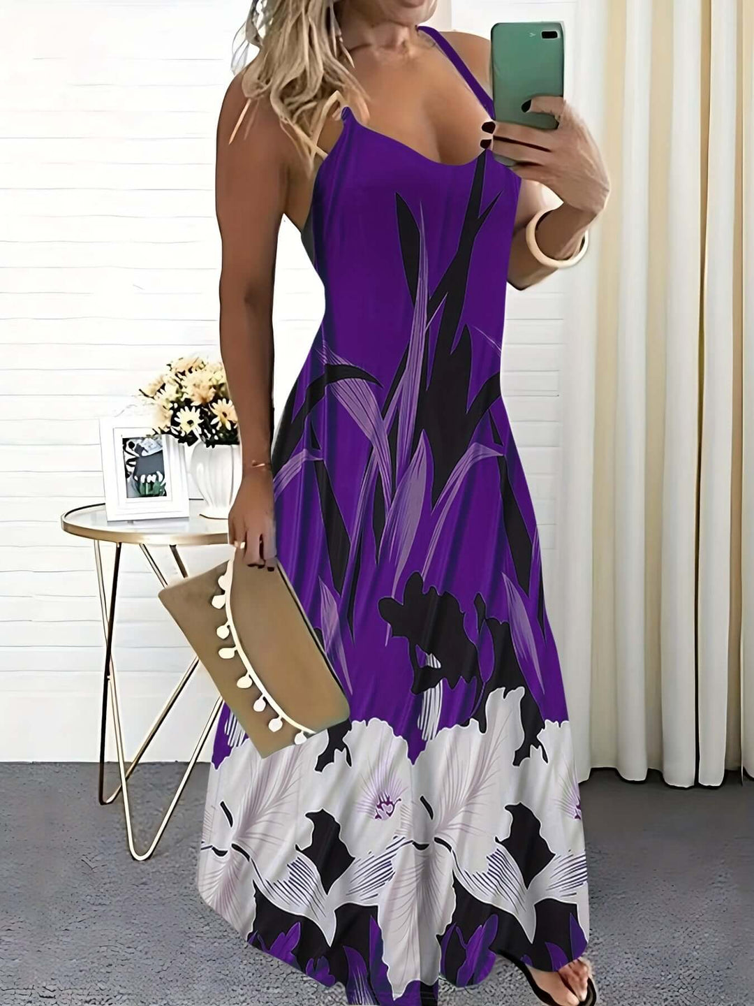 Floral Print Spaghetti Strap Dress for Women