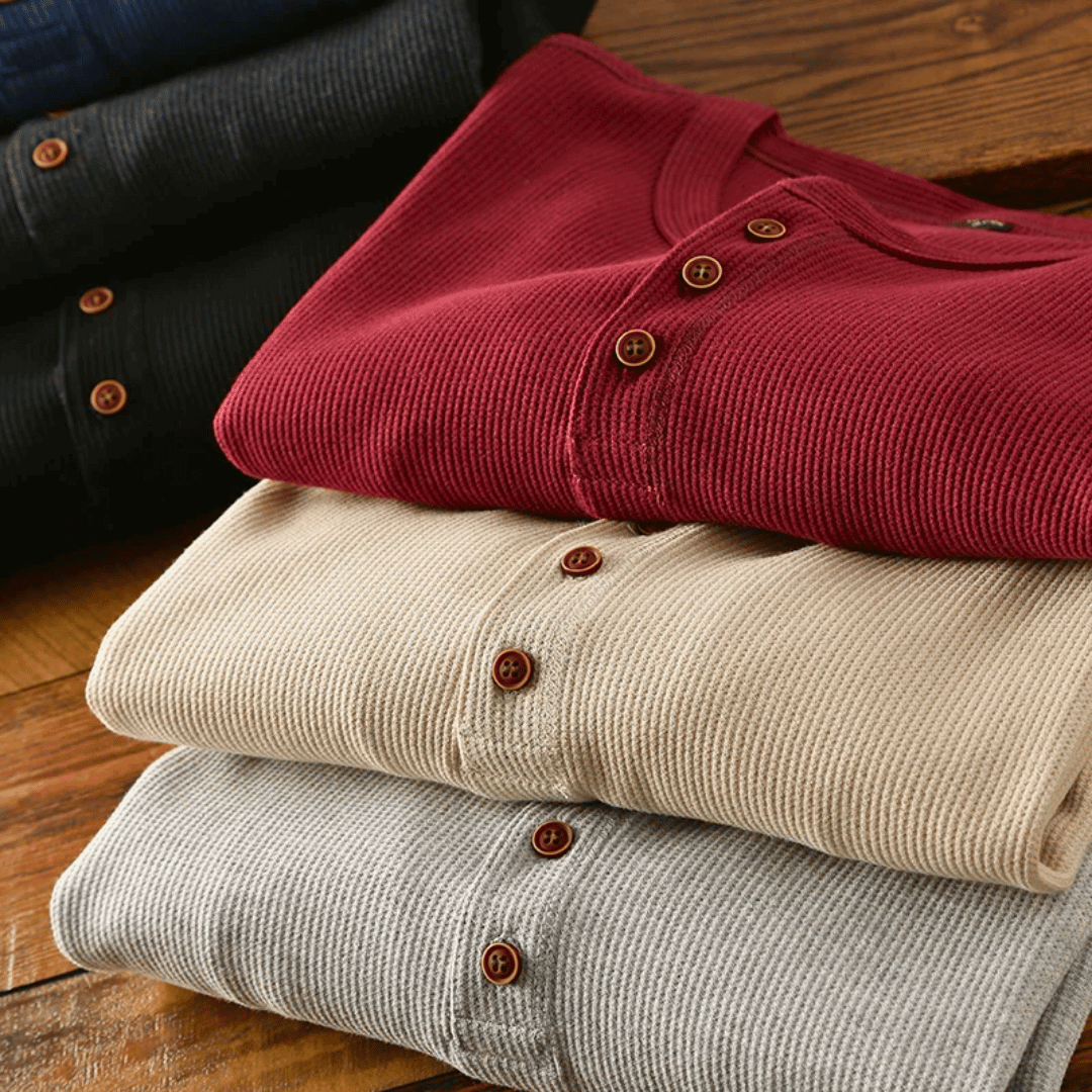 Men's Soft Cotton Henley Neck Shirt