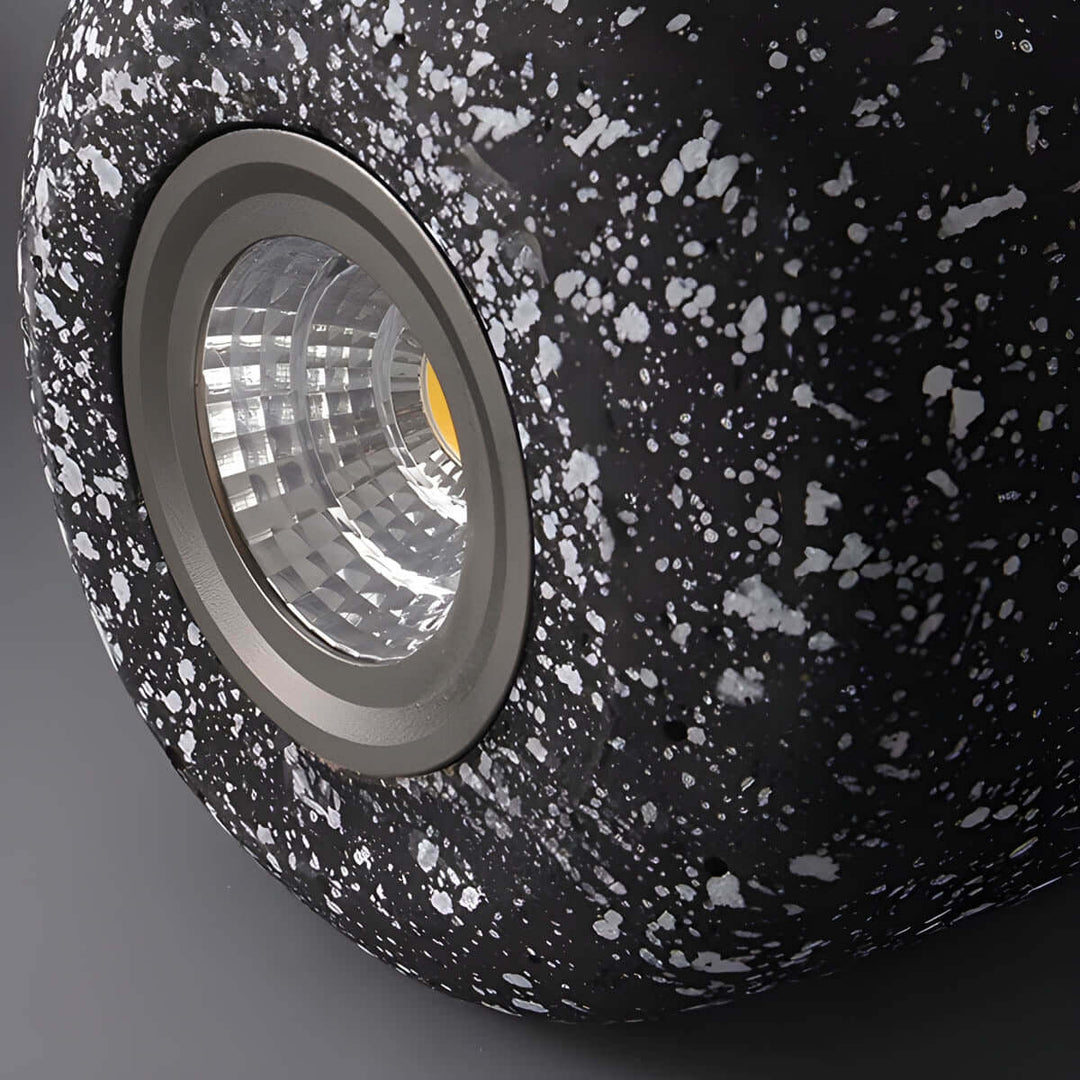 Modern Industrial Pendant Light Fixture, Cement, Glass, Dia 16cm