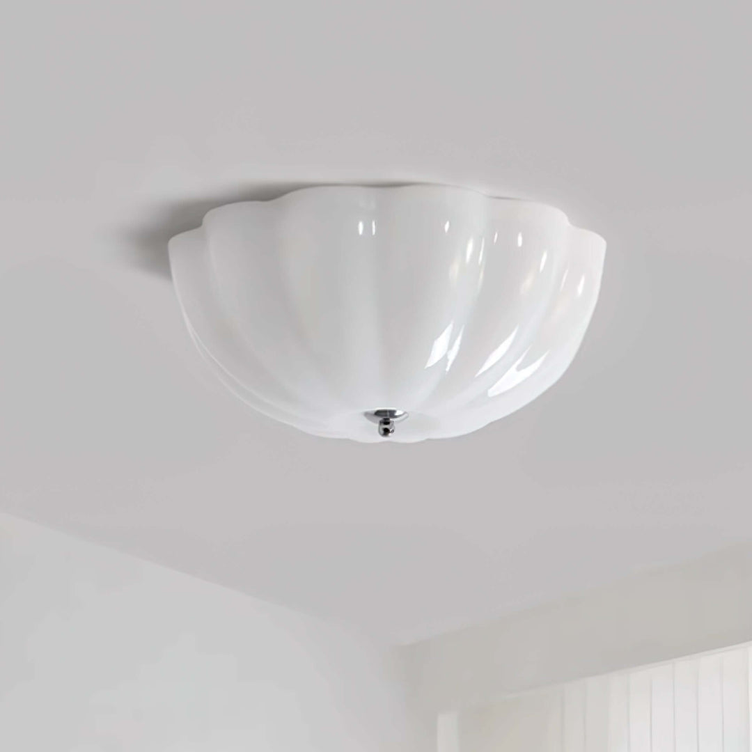 Opal Glass Shell Ceiling Lamp 38cm