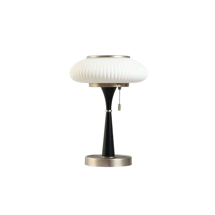 Elegant Mushroom Table Lamp with Wooden Base