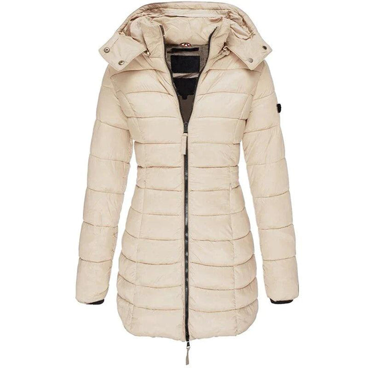 Women's Long Winter Puffer Jacket with Hood