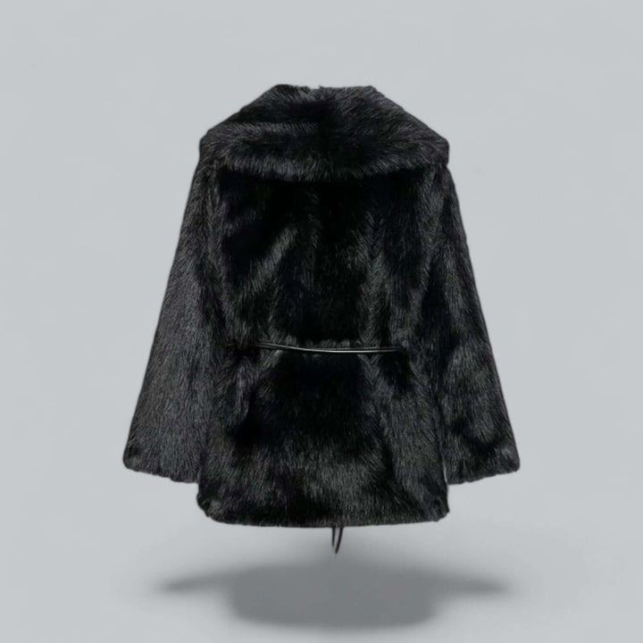 Faux Fur Belted Midi Long Coat