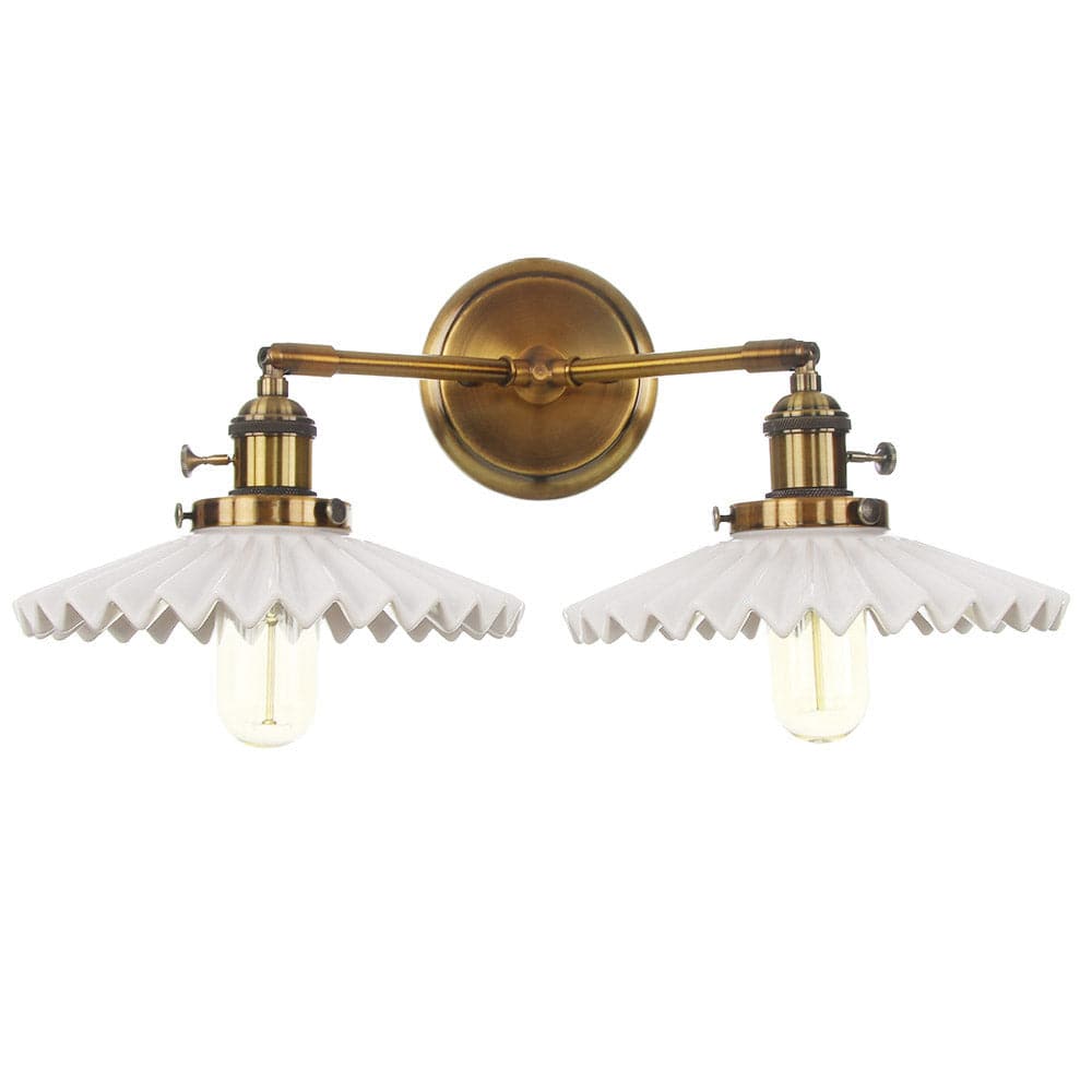 Antique Gold Double Head Ceramic Wall Sconce