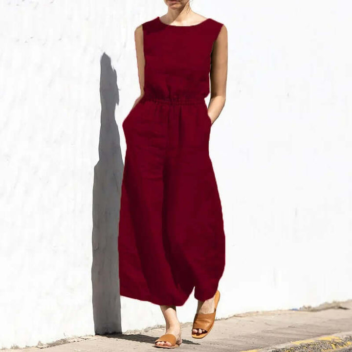 Women's Sleeveless Jumpsuit - Casual & Formal