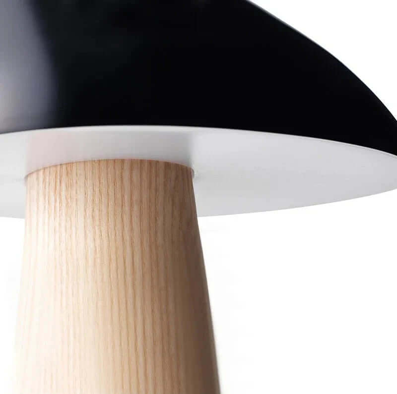 Modern Wood Table Lamp with Mushroom Design