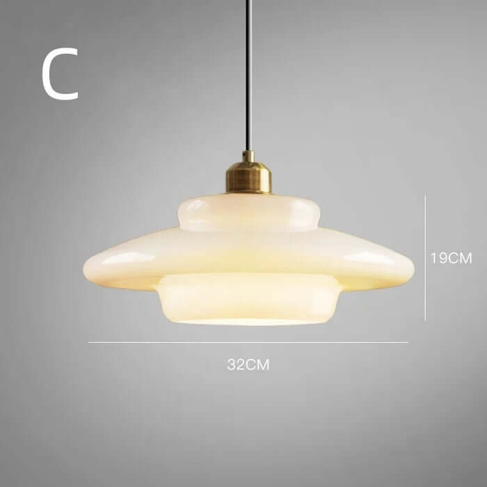 Modern White Glass Pendant Light Fixture