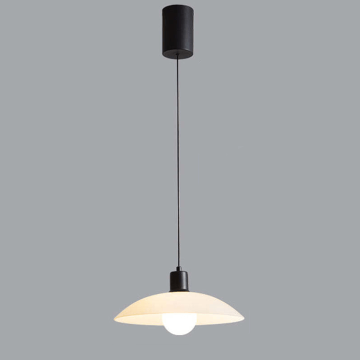 Modern White Glass Disc Pendant Light