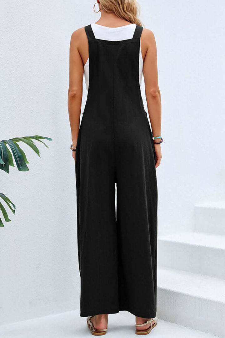 Women's Wide Neck Spaghetti Strap Jumpsuit